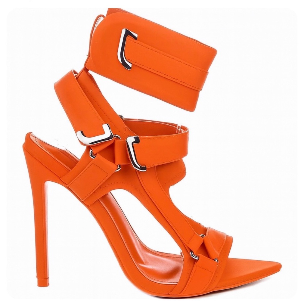 Cape Robbin Vibrant Orange Strappy Heels